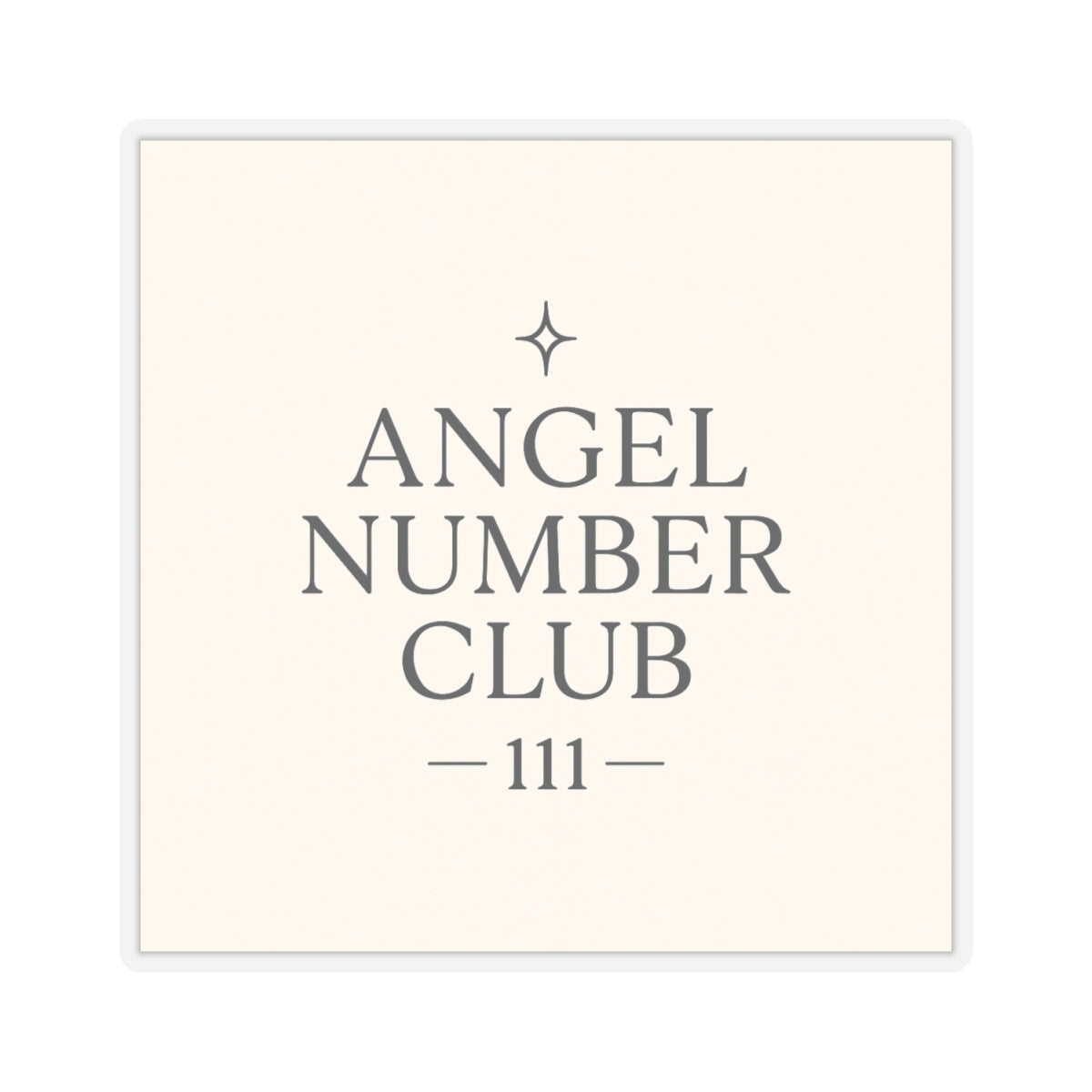Angel Number Club 111 Kiss-Cut Sticker — Spiritual Numerology Laptop Decal