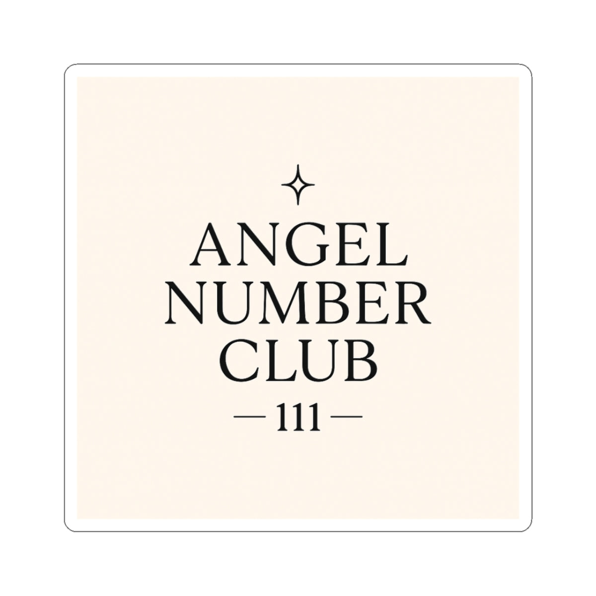 Angel Number Club 111 Kiss-Cut Sticker — Spiritual Numerology Laptop Decal