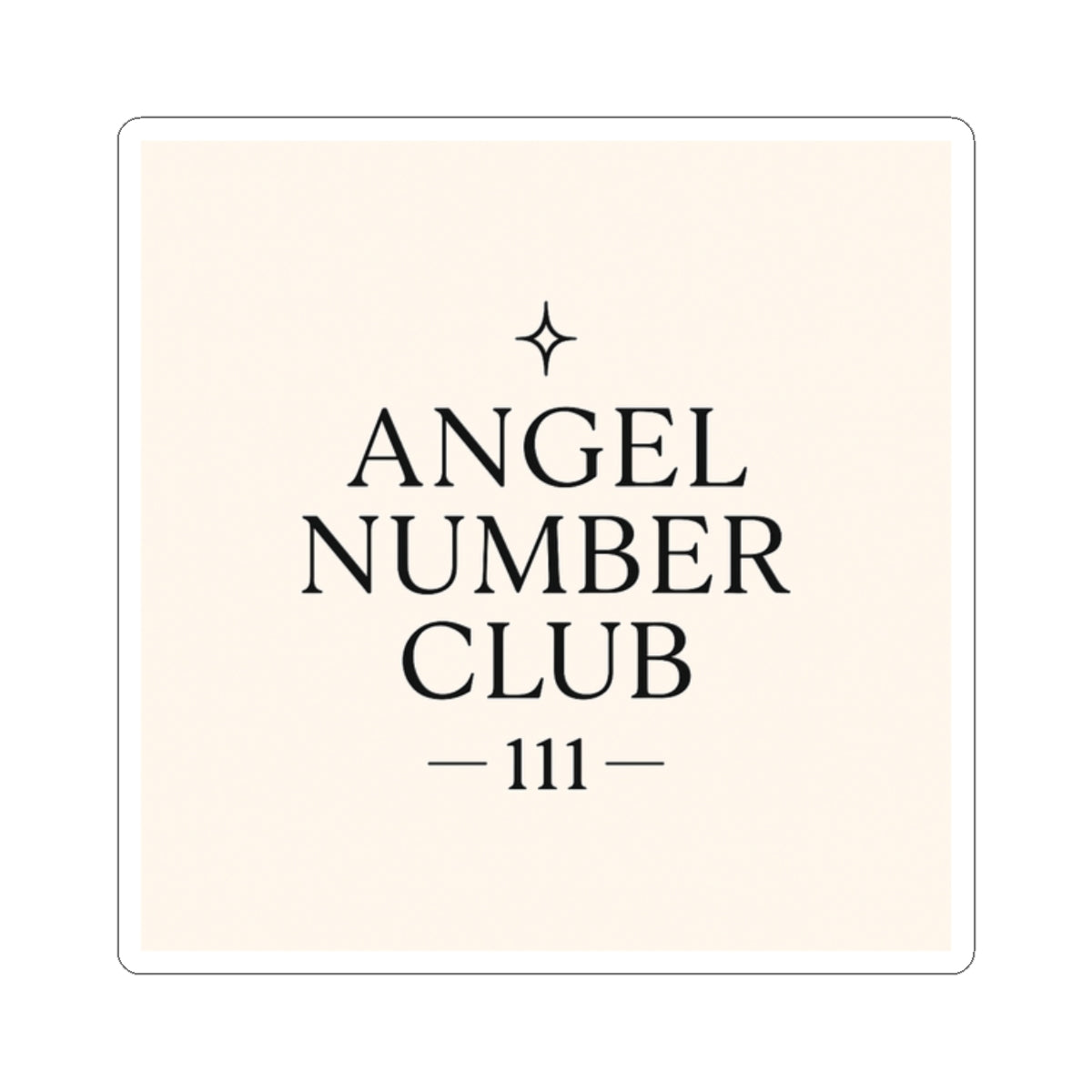 Angel Number Club 111 Kiss-Cut Sticker — Spiritual Numerology Laptop Decal