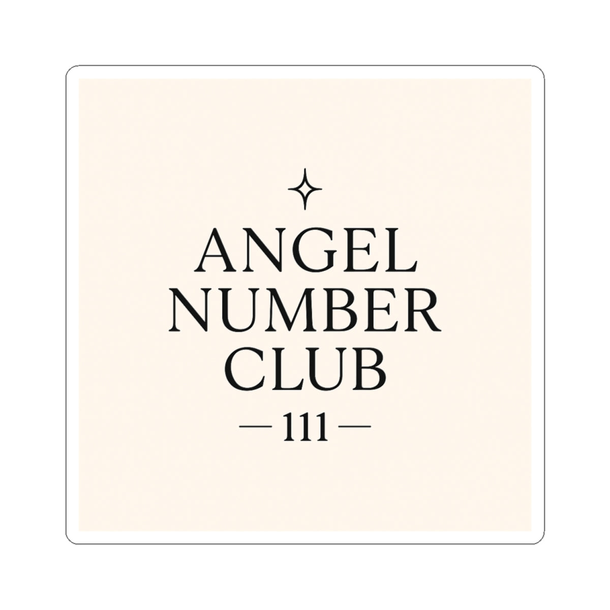 Angel Number Club 111 Kiss-Cut Sticker — Spiritual Numerology Laptop Decal