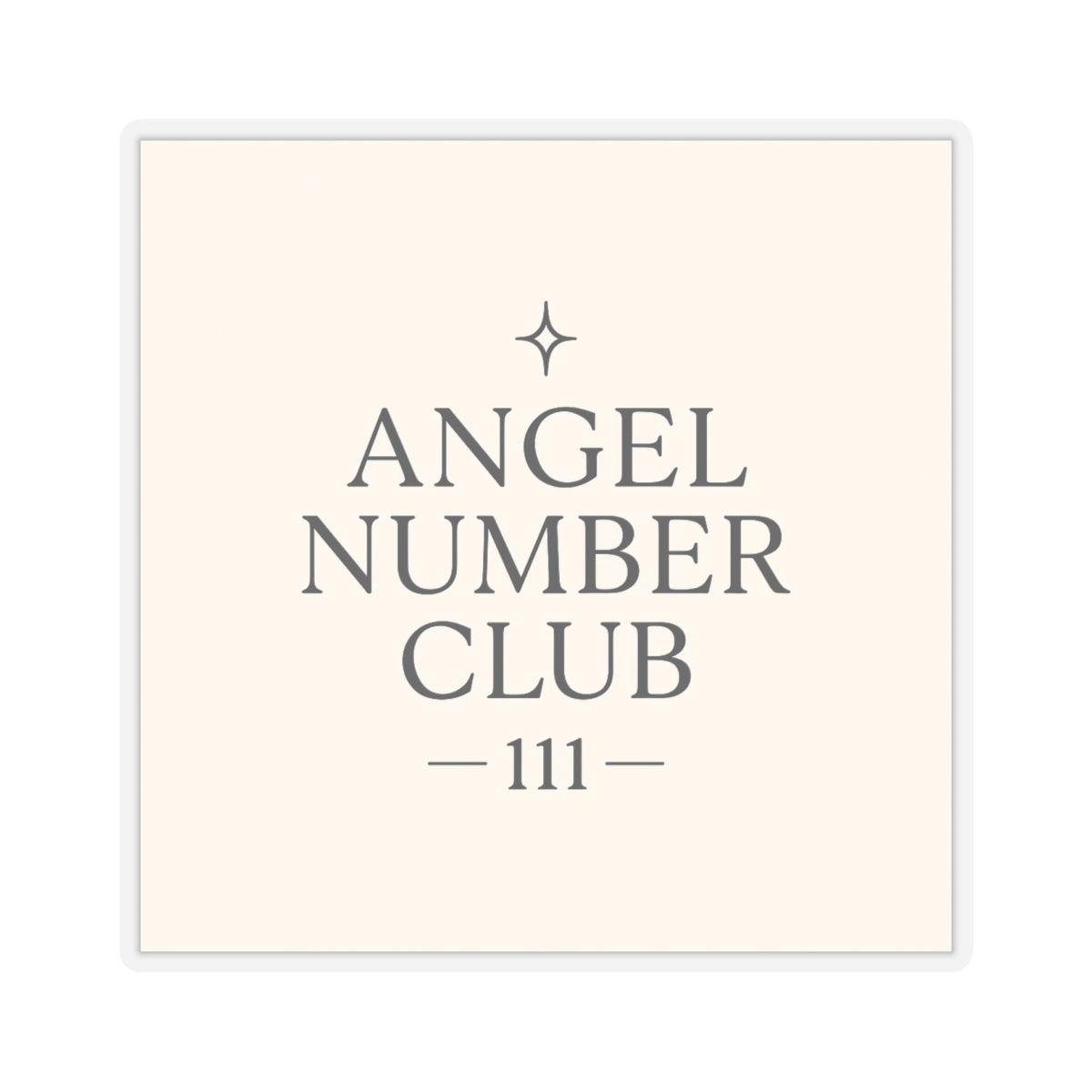 Angel Number Club 111 Kiss-Cut Sticker — Spiritual Numerology Laptop Decal